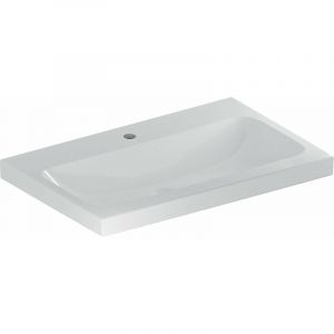 Geberit ICon Light lavabo &agrave; poser, 75 cm x 48 cm, avec trou pour robinet, sans trop-plein, 501848, Coloris: blanc/KeraTect - 501.848.00.6
