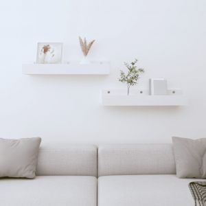 VidaXL Étagères murales 2 pcs Blanc 50x12x9 cm Bois de pin massif