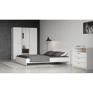 Habitat et Jardin Lit Double en bois 'Watson' - 140 x 200 cm - Blanc