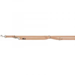 Trixie Premium laisse r&eacute;glable - M-L: 2,00 M/20 mm, caramel
