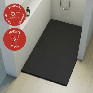 Receveur de douche Poalgi, extraplat, noir anthracite, L.90 x l.120 cm, s&eacute;rie Shile