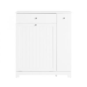 Sobuy Meuble de buanderie &agrave; un tiroir Blanc 78x38x90,3cm Moderne BZR214-W