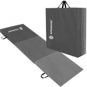 Springos Tapis De Fitness Tapis De Gymnastique Avec Poignées De Transport 60 X 180 X 5,5 Cm - Gris