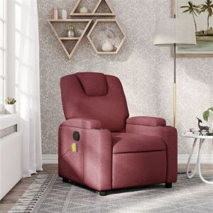 VidaXL Fauteuil de massage inclinable Rouge bordeaux Tissu