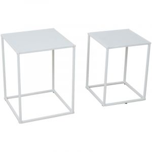 Themi Lot de 2 tables basses Table de chevet Table de salon Métal noir - Svita