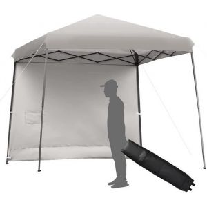 Image de GOPLUS 305x305cm Tonnelle de Reception Pliable,R&eacute;glable en 3 Hauteurs,avec B&acirc;che Amovible,Pergola avec Sac,pour Jardin/F&ecirc;te,Gris
