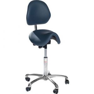 Frankel Kaiserkraft Tabouret selle, avec dossier, bleu