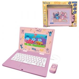 Lexibook Disney Stitch, Ordinateur &eacute;ducatif bilingue Francais/Anglais Angel, 180 activit&eacute;s avec &eacute;cran Couleur 7&rdquo;, Rose, JC899D1i1