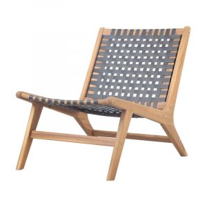 Image de Beau Rivage Chaise de jardin HAZEL en bois d'acacia 100% FSC et osier noir - 1 place