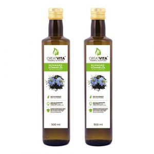 Mea Vita Huile de cumin noir MeaVita, 100% pure et pressée à froid, 1 paquet (1 x 1000 ml)