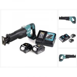Makita DJR 187 Scie récipro sans fil 18 V, sans balai + 2x Batteries 6,0 Ah + Chargeur