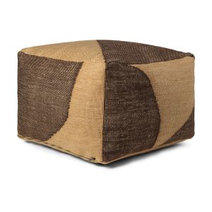 Ferm Living Pouf carré en fil recyclé chocolat 60x60cm Forene