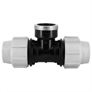 Image de Plasson T&eacute; 90&deg; avec d&eacute;rivation taraud&eacute;e PE compression &Oslash;40-11/4 de - Cat&eacute;gorie Raccord PE compression