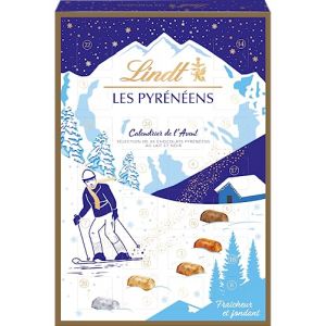 Lindt Calendrier de l'Avent LES PYR&Eacute;N&Eacute;ENS - Assortiment de Chocolats au Lait et Noirs Frais et Fondants - Id&eacute;al pour No&euml;l, 175g