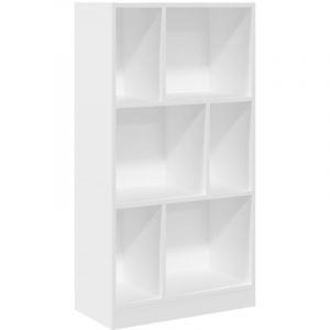 VidaXL Bibliothèque blanc 57x28,5x107,5 cm bois d'ingénierie, étagère, étagère à livres, support de livre, armoire de rangement, étagère de rangement
