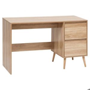 Bureau 2 tiroirs Abana bois clair