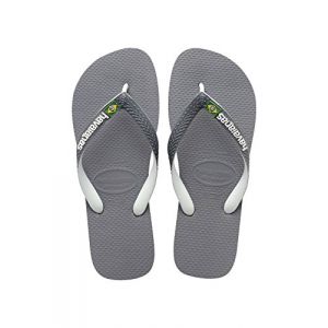 Havaianas Brasil Mix, Tongs Mixte Adulte, Multicolore (Steel Grey/White/White 6820), 39/40 EU (37/38 BR)