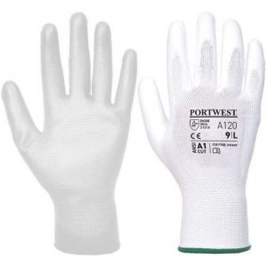 Portwest Gant enduit PU (Pack de 12) - A120 Taille:XXS - Blanc