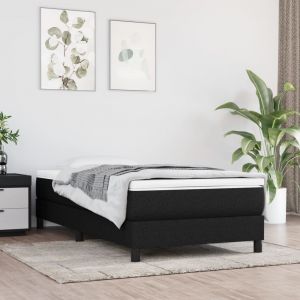 VidaXL Matelas de lit à ressorts ensachés Noir 100x200x20 cm Tissu