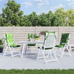 VidaXL Coussins de Chaise &agrave; Dossier Haut Lot de 4 mod&egrave;le de Feuille