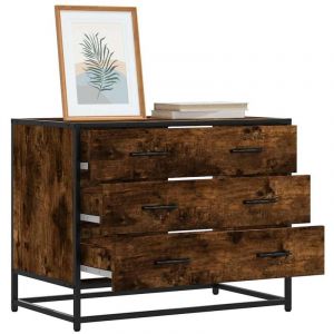 VidaXL Commode chêne fumé 70x41x56 cm bois d'ingénierie