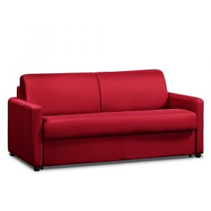 Italian Spirit Canapé convertible express DAY 120 cm métal mono assise matelas 14 cm polyuréthane rouge