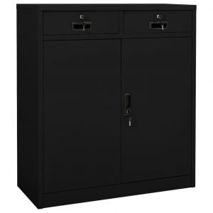 VidaXL Armoire de bureau Noir 90x40x102 cm Acier