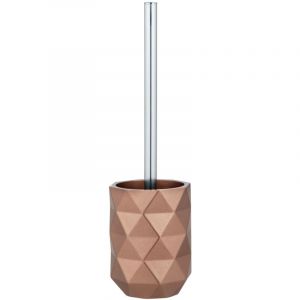Wenko Lanciano Ensemble de WC avec Brosse WC en polyrésine de qualité supérieure avec tête de Brosse en Plastique et Manche élégant Ø 11 x 37 cm Bronze