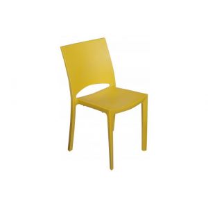 Declikdeco Chaise Design Jaune Effet Croco MILLY