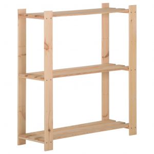 Image de VidaXL Étagère de stockage 3 niveaux 80x28,5x90 cm Bois de pin massif