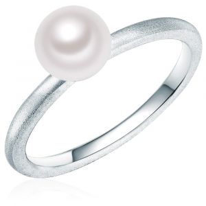 Image de Valero Pearls Bague avec perle pour Femme en 925/- Argent sterling Perle de culture d'eau douce env. 5,0-6,0 mm