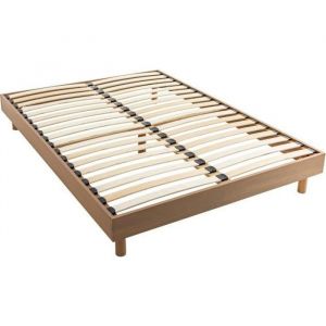 Terre de Nuit Sommier kit en bois massif taupe 140x190 - Taupe