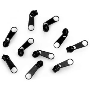 Cyclingcolors 10x Curseur N°3 Non Verrouillable Pour Fermeture Éclair À Glissière Spirale Zipper Tirette Métal Idéal Jupe Vêtement Noir
