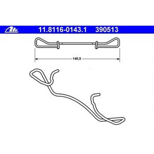ATE 11.8116-0143.1 Ressort, &eacute;trier de frein