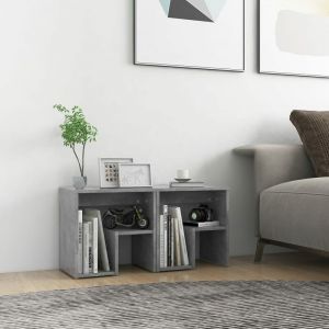 Image de VidaXL Tables de chevet 2 pcs Gris béton 40x30x40 cm Aggloméré