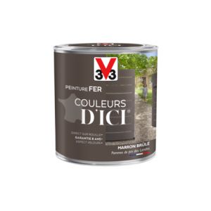 V33 Peinture fer Couleurs d'ICI Velours marron br&ucirc;l&eacute;