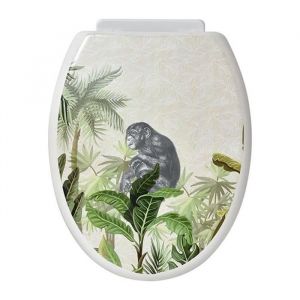 Tendance Abattant WC en polypropylène déco Bonobo avec Kit de fixation