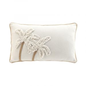 Coussin déhoussable tufté motif palmier