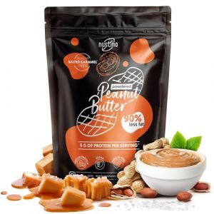 Beurre de Cacahu&egrave;te en Poudre Caramel Sal&eacute; -90 % de Graisse en Moins Nustino - Sans Sucre - Riche en Prot&eacute;ine 400g