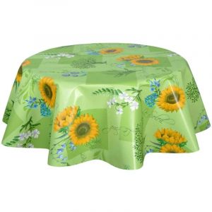 Nappe en toile cirée ronde Gap - Dimensions : Diamètre : 150 cm - Epaisseur : 0,1 cm - Vert