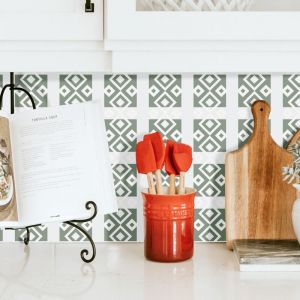 Stickerdecofr - Crédence Adhésive Carrelage Vert 100 x 40 cm