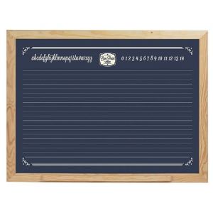 Vilac Grand Tableau Noir Mural Ecolier 88x66cm Face Craie Ardoise Xxl - Cadre Et Plumier En Bois - Set Jeu Dessin Enfant Et Carte