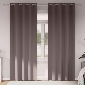 VidaXL Rideaux Avec Des Rideaux 2 Pcs Marron Fonc&eacute; Polyester