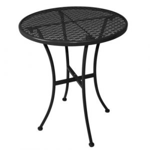 Image de Bolero Table bistro ronde en acier ajouré noire 600mm