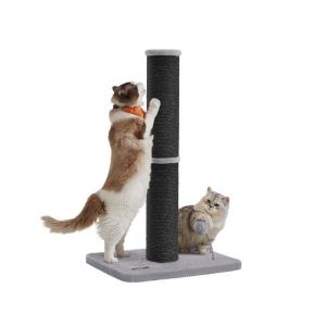 Griffoir Pour Chat, 85 Cm De Haut, Dissuade De Gratter Les Meubles, Poteau &Agrave; Gratter En Sisal, Pompom &Agrave; Ressort Avec Clochette, Noir D'encre