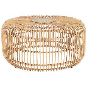 Beliani Table basse en rotin teinte naturelle ? 85 cm