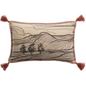 Declikdeco Coussin brodé Dusko Sienne