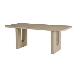 Table &agrave; manger 8 personnes en MDF - Taupe - NAKONI