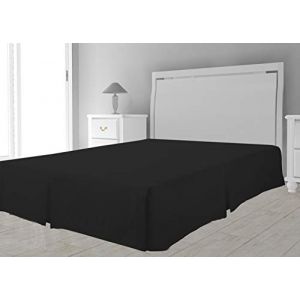 Image de Intemporel Cache sommier microfibre - 140 x 190 cm - Noir - SOLEIL D'OCRE