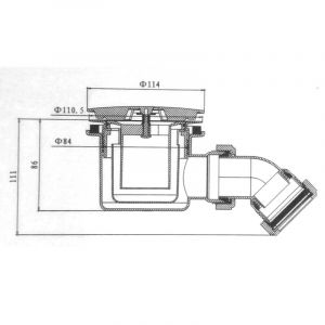 Image de Stano Bonde horizontale avec capot Ø90 pour receveurs de douche